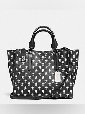 Coach F34775 Crosby Carryall in Printed Crossgrain Badlands (Silver/Black/White)